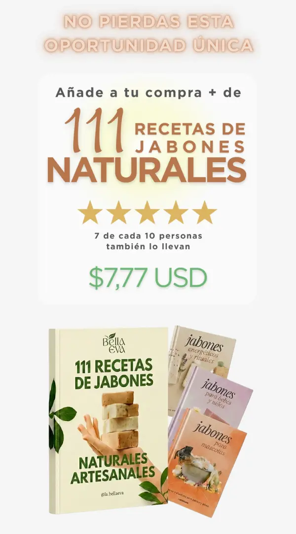 Oferta especial 111 recetas de jabones naturales por 7,77 USD